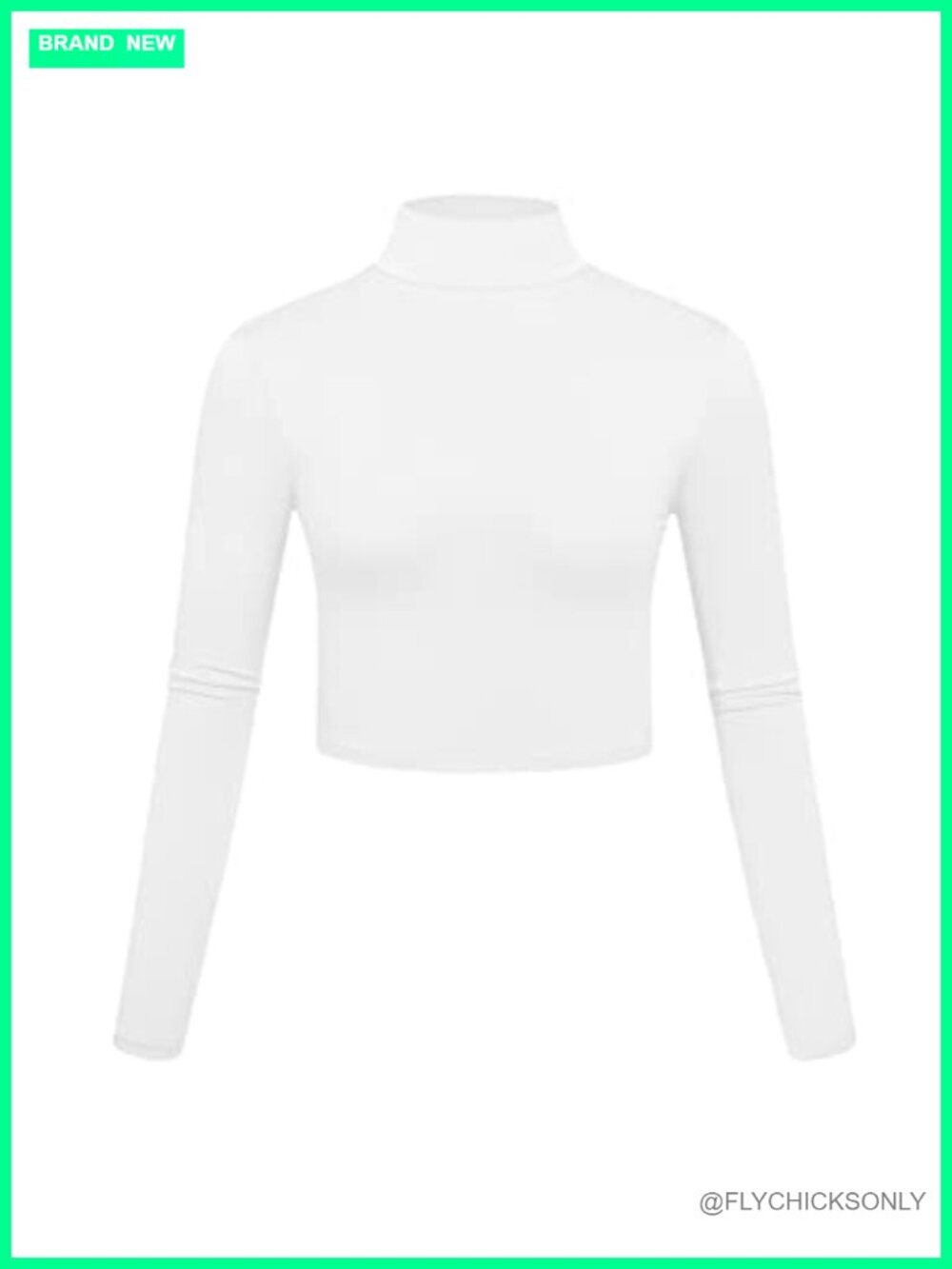 Mock Turtleneck Crop Top Long Sleeve Slim Fit Base Layer Women
